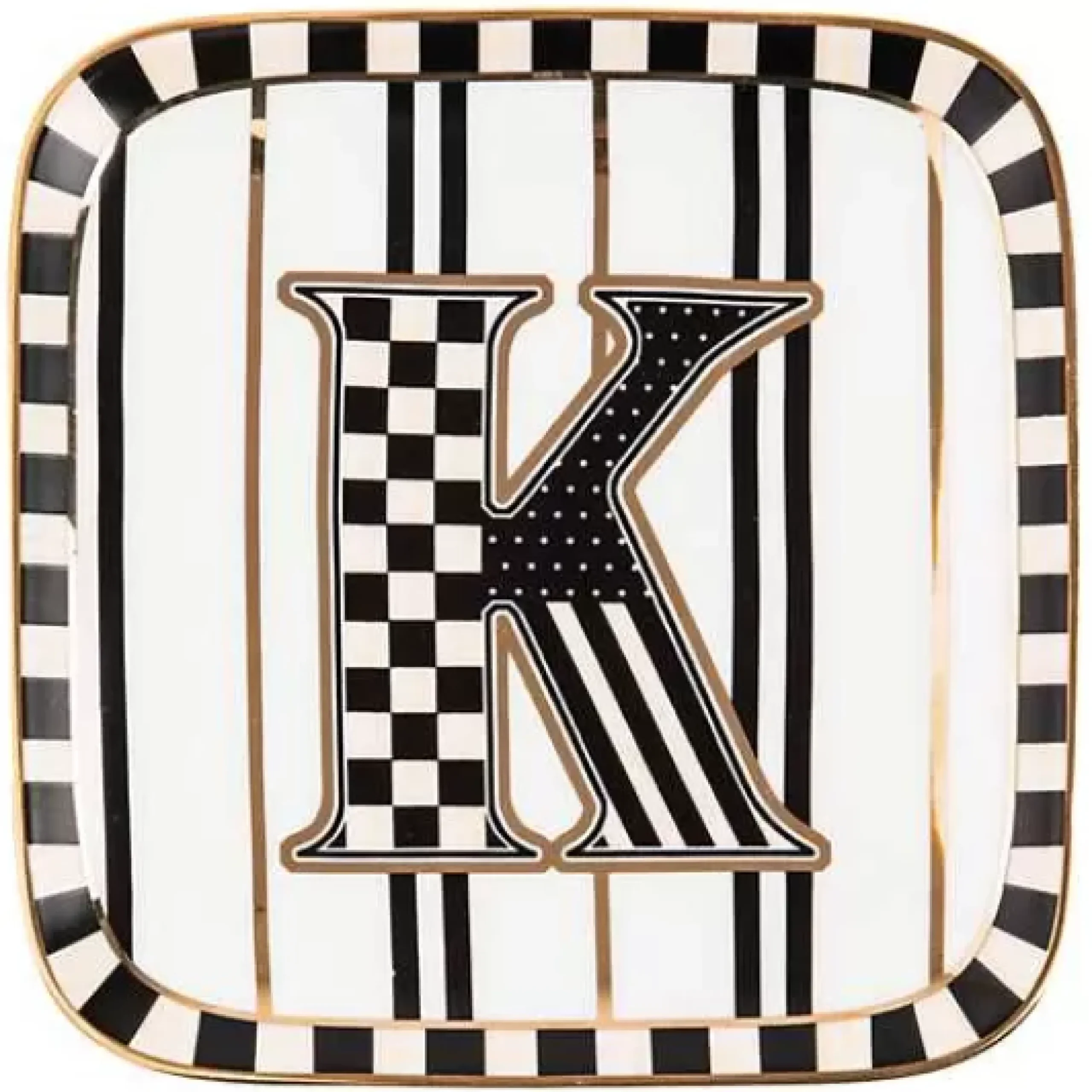 MacKenzie-Childs Monogram Dish - K< Dinnerware & Flatware