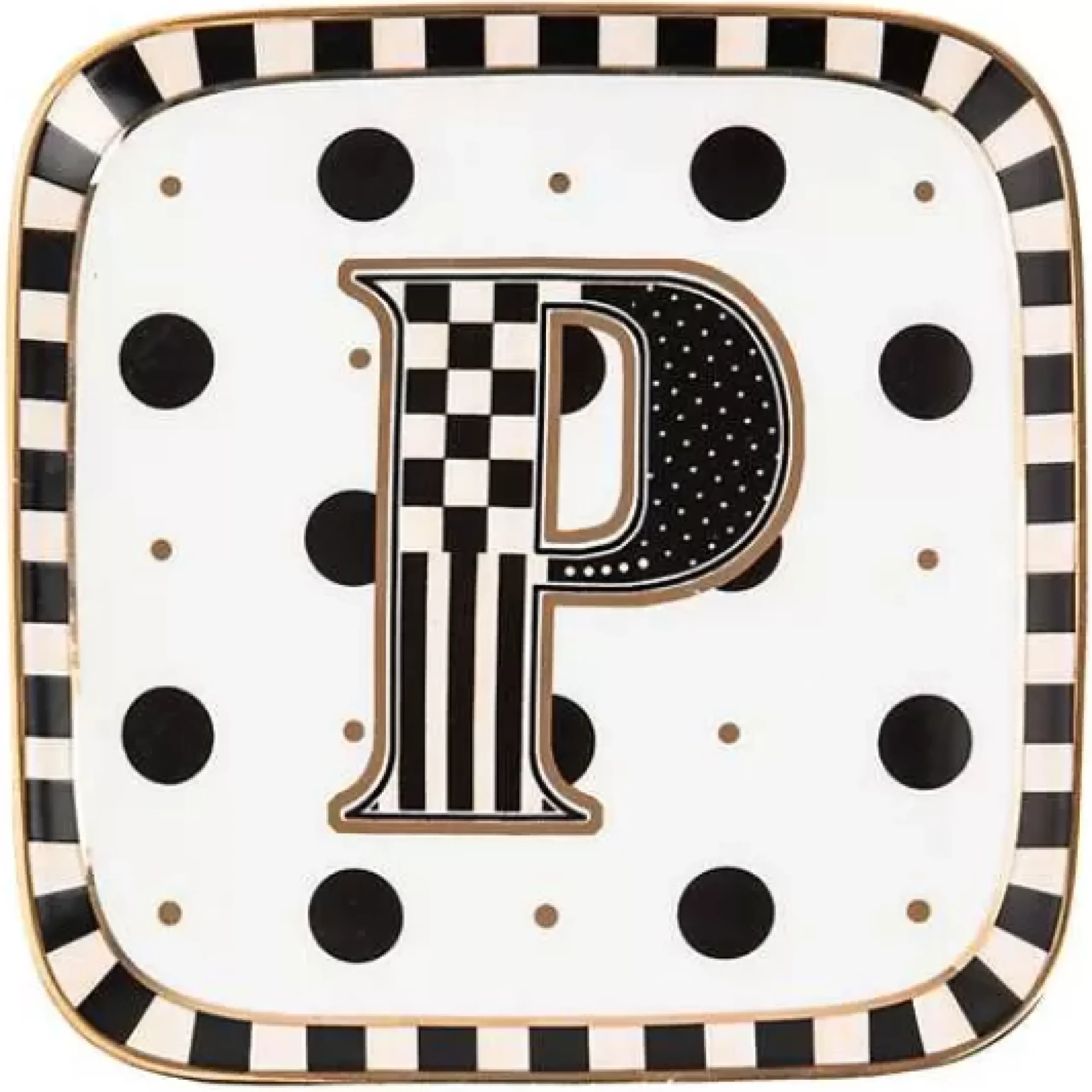 MacKenzie-Childs Monogram Dish - P< Dinnerware & Flatware