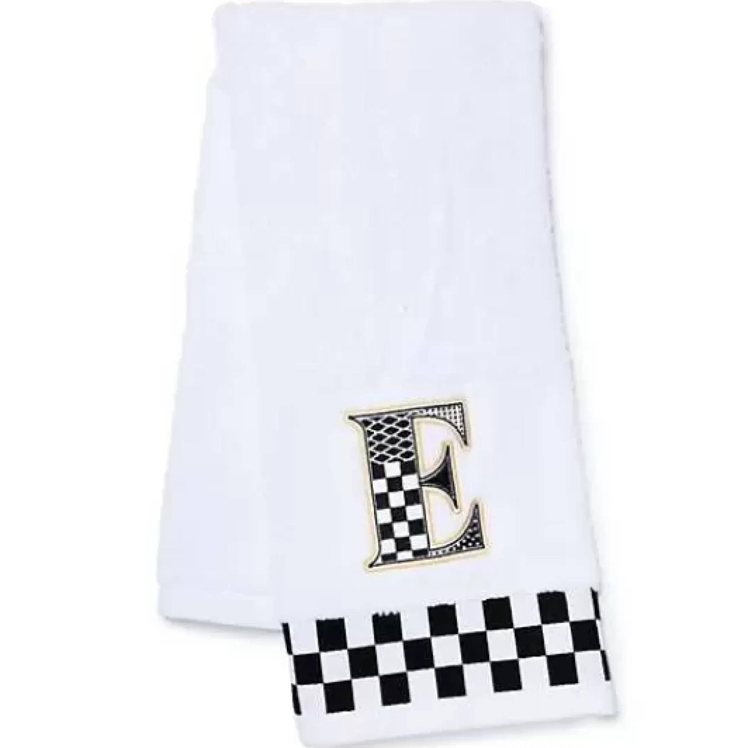 MacKenzie-Childs Monogram E Check Hand Towel< Bath & Bath Accessories
