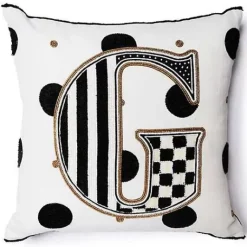 MacKenzie-Childs Monogram G Beaded Throw Pillow< Pillows, Throws, & Cushions