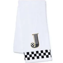 MacKenzie-Childs Monogram J Check Hand Towel< Bath & Bath Accessories