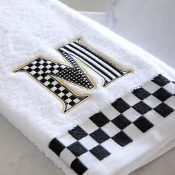 MacKenzie-Childs Monogram M Check Hand Towel< Bath & Bath Accessories