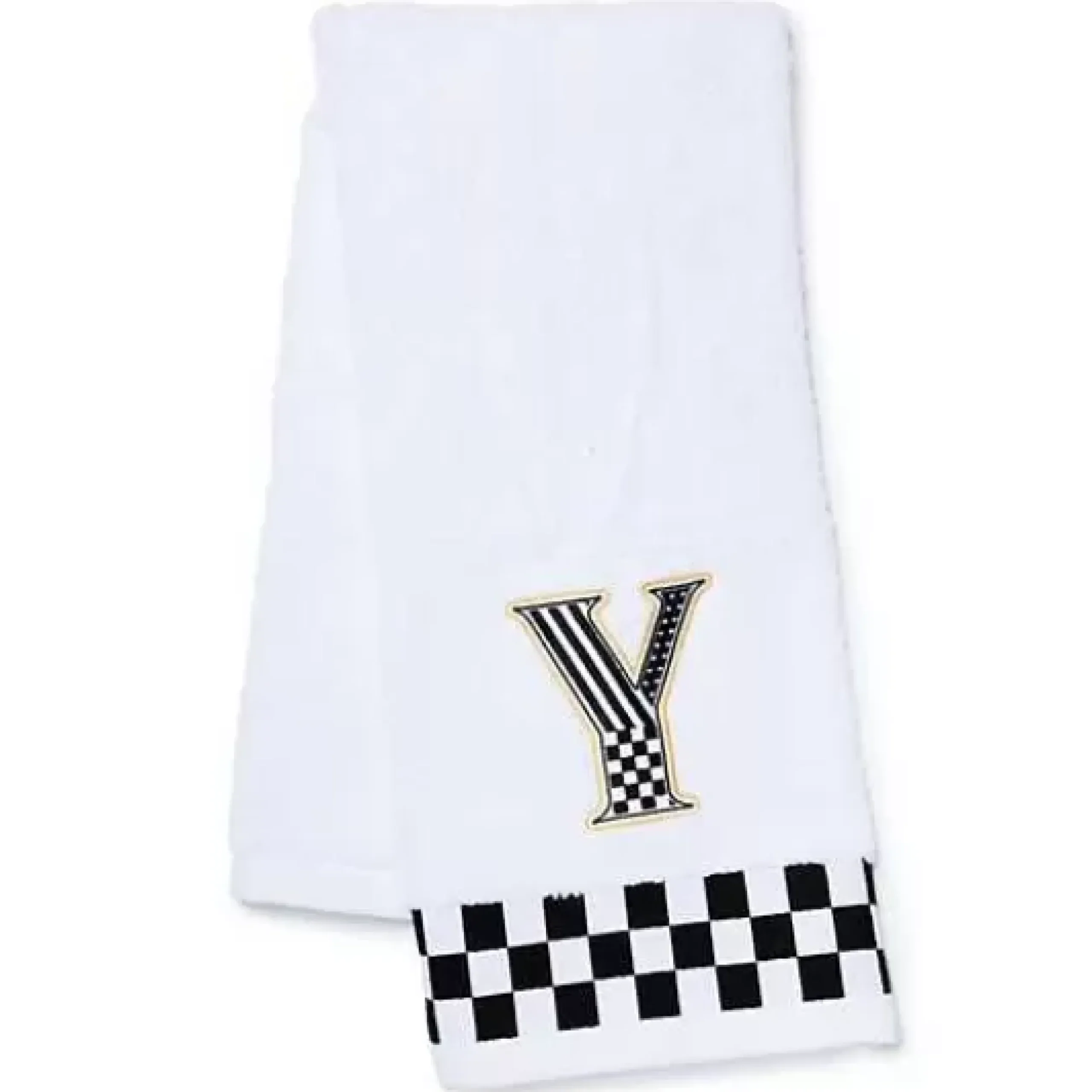MacKenzie-Childs Monogram Y Check Hand Towel< Bath & Bath Accessories