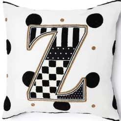MacKenzie-Childs Monogram Z Beaded Throw Pillow< Pillows, Throws, & Cushions