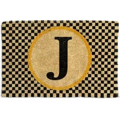 MacKenzie-Childs Monogrammed J Entrance Mat< Outdoor|Rugs