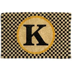 MacKenzie-Childs Monogrammed K Entrance Mat< Outdoor|Rugs