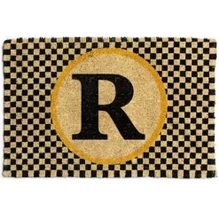 MacKenzie-Childs Monogrammed R Entrance Mat< Outdoor|Rugs