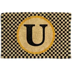 MacKenzie-Childs Monogrammed U Entrance Mat< Outdoor|Rugs