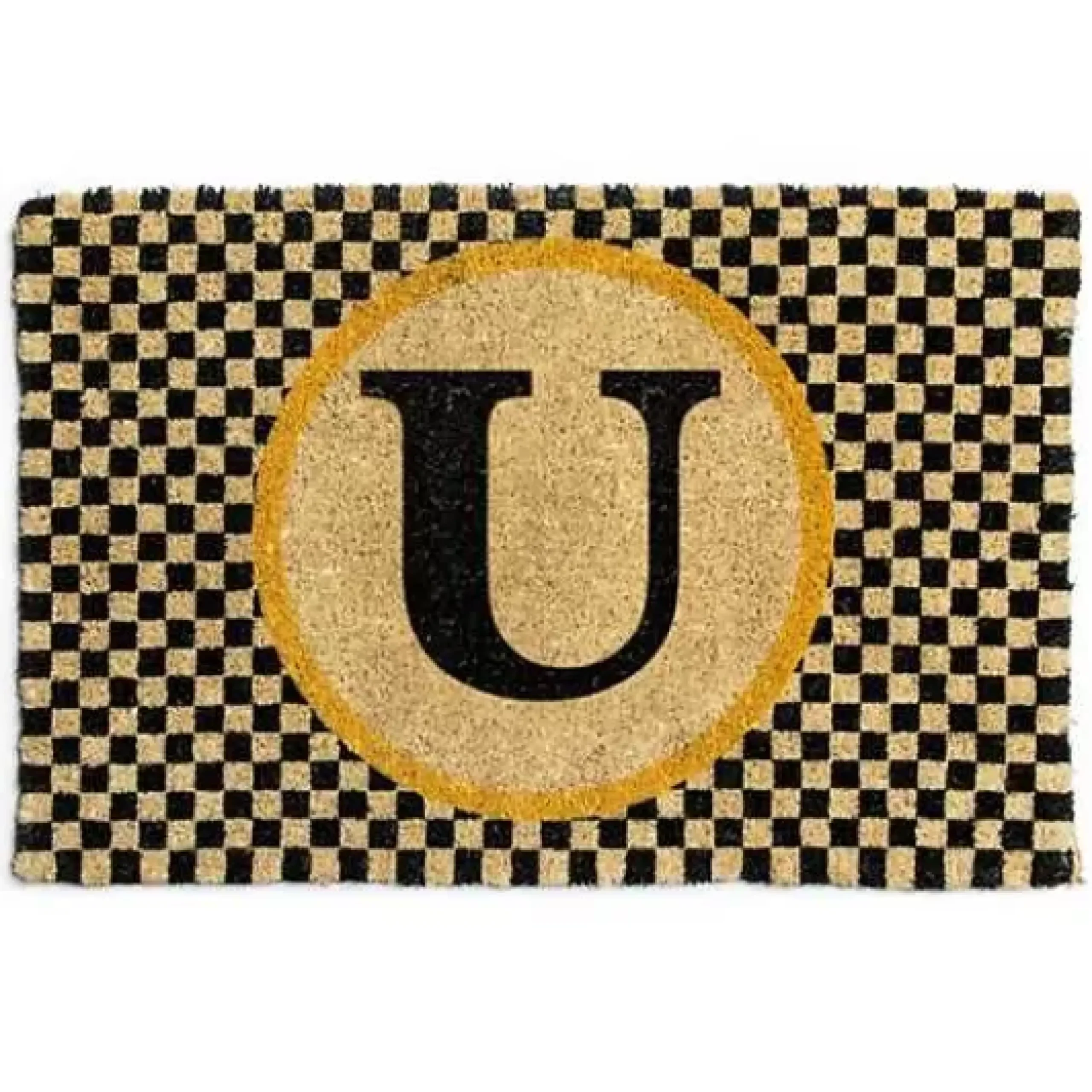 MacKenzie-Childs Monogrammed U Entrance Mat< Outdoor|Rugs