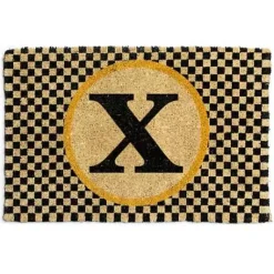 MacKenzie-Childs Monogrammed X Entrance Mat< Outdoor|Rugs