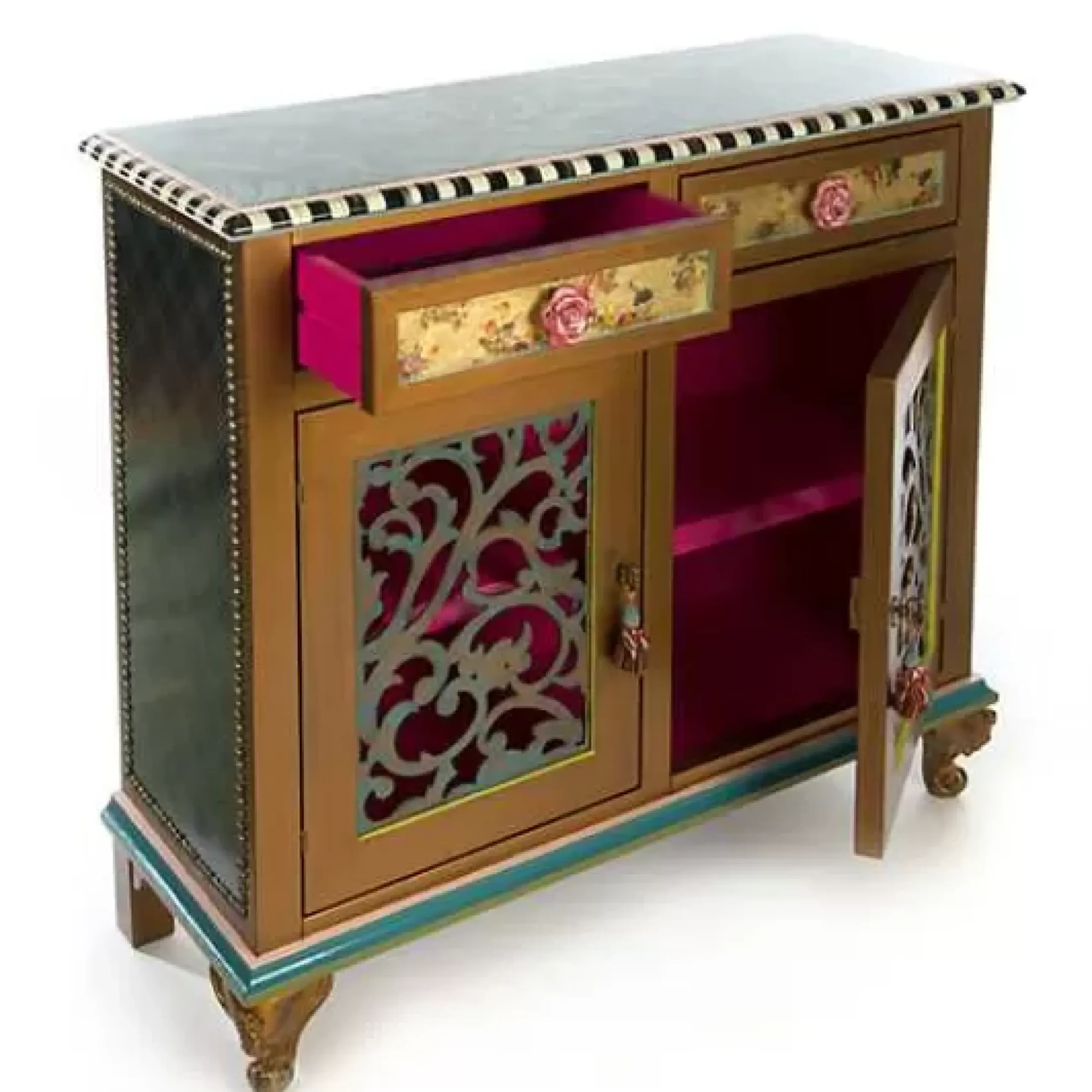 MacKenzie-Childs Moonlight Garden Chest< Storage Furniture|Living Room