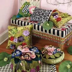 MacKenzie-Childs Moonlight Garden Footstool< Living Room