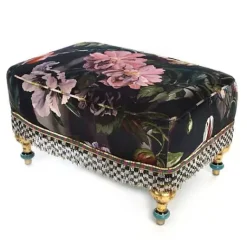 MacKenzie-Childs Moonlight Garden Rumor Has It Ottoman< Living Room
