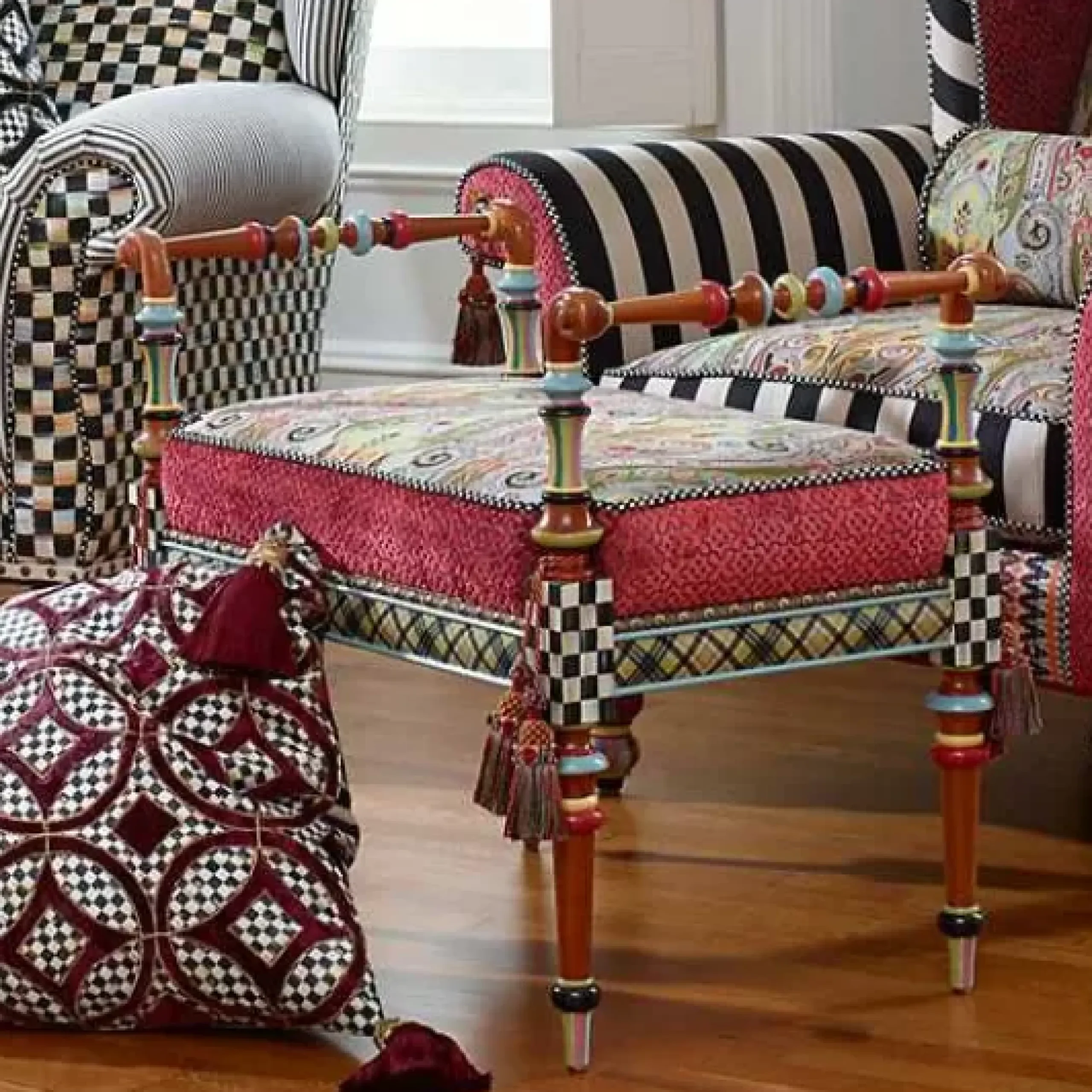 MacKenzie-Childs Musette 2' Bench< Entryway Furniture|Living Room