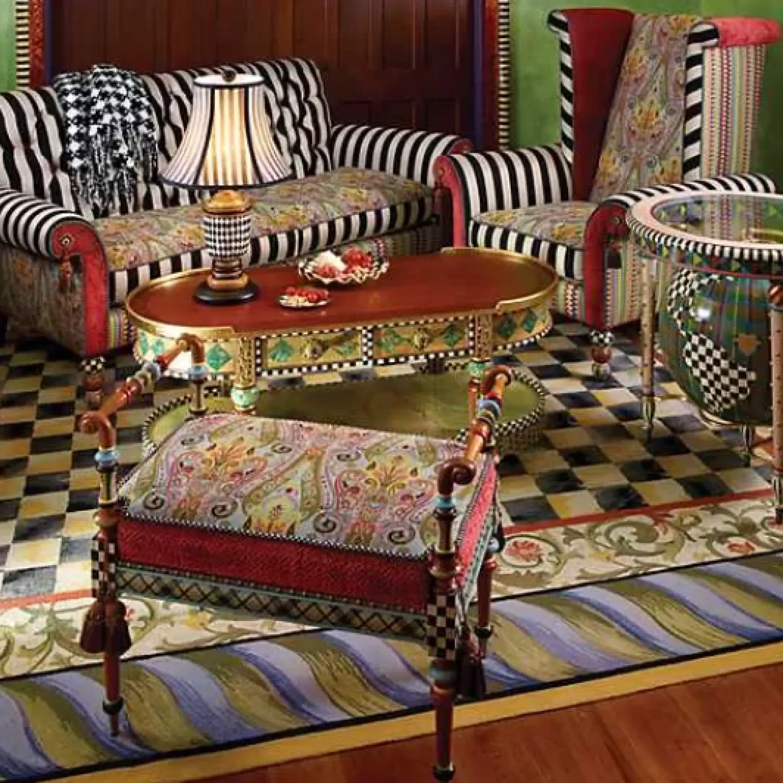 MacKenzie-Childs Musette 2' Bench< Entryway Furniture|Living Room