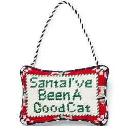 MacKenzie-Childs Needlepoint Cat Lover Ornament< Holiday