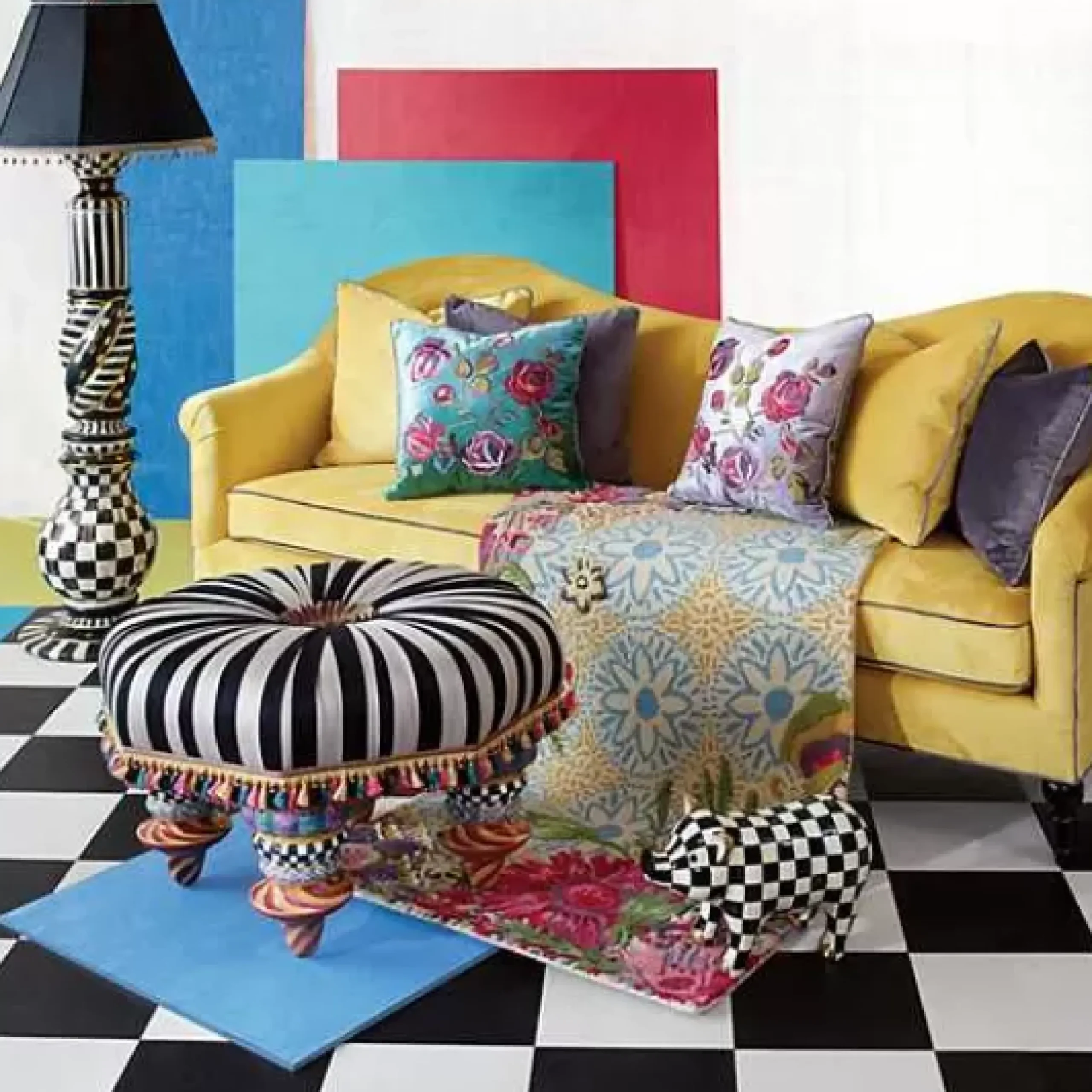 MacKenzie-Childs On Wall Street Setting Seat< Living Room