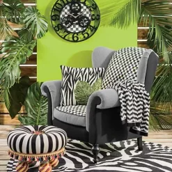 MacKenzie-Childs On Wall Street Tuffet< Living Room