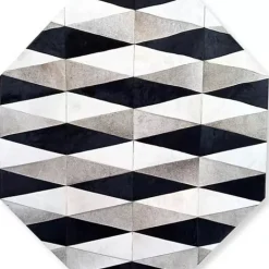 MacKenzie-Childs Parallelogram Hair On Hide 6' Octagon Rug< Rugs