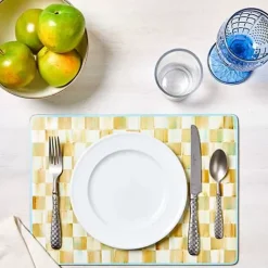 MacKenzie-Childs Parchment Check Cork Back Placemats, Set of 4< Table Accessories|Kitchen & Table Linens