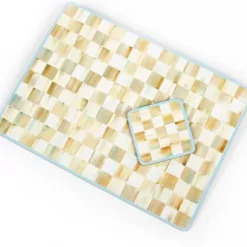 MacKenzie-Childs Parchment Check Cork Back Placemats, Set of 4< Table Accessories|Kitchen & Table Linens