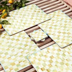 MacKenzie-Childs Parchment Check Cork Back Placemats, Set of 4< Table Accessories|Kitchen & Table Linens