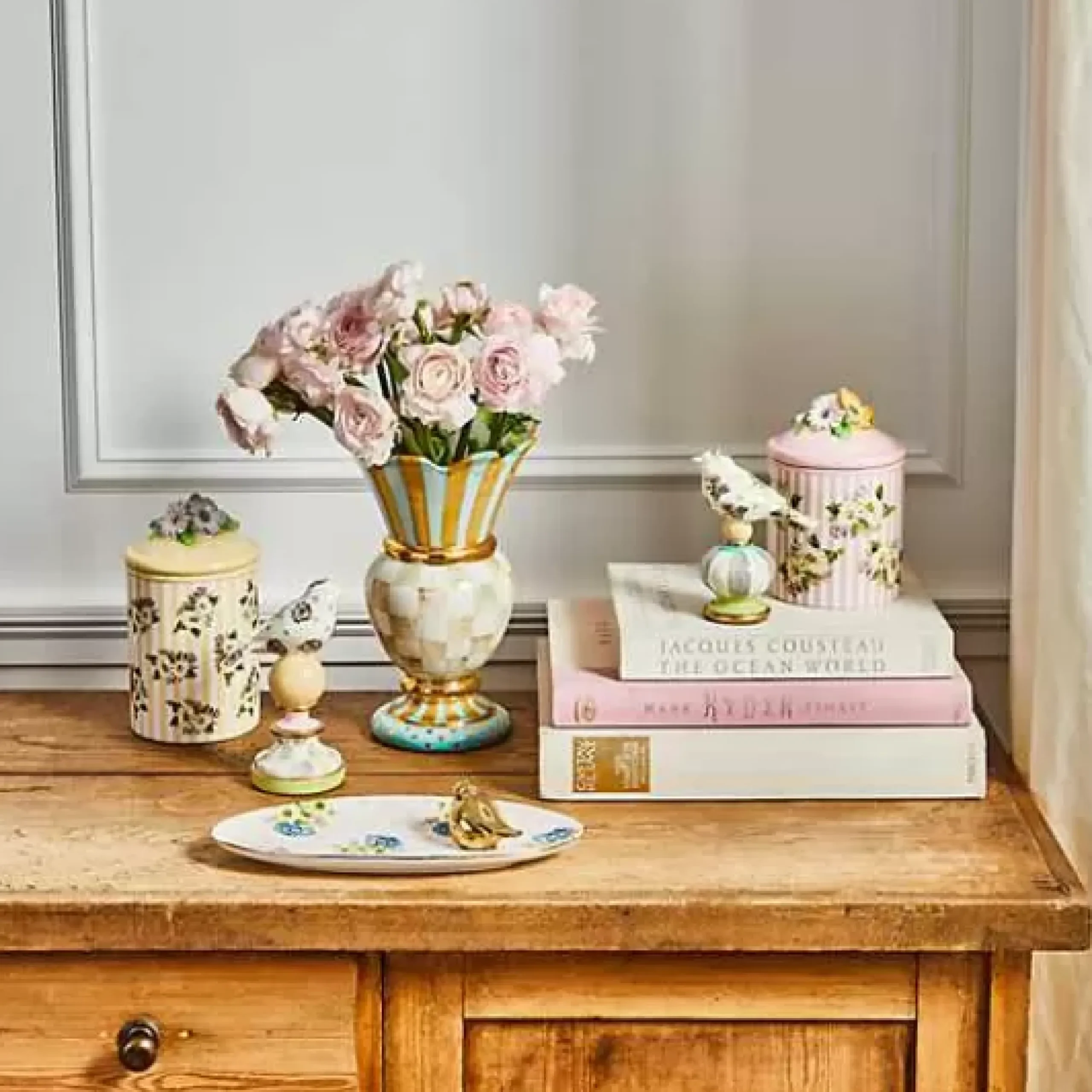 MacKenzie-Childs Parchment Check Great Vase< Room Accents