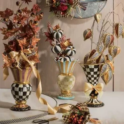 MacKenzie-Childs Parchment Check Great Vase< Room Accents