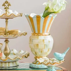 MacKenzie-Childs Parchment Check Great Vase< Room Accents