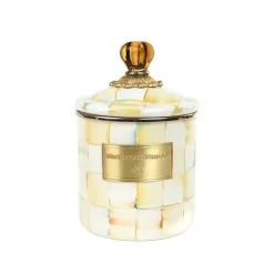 MacKenzie-Childs Parchment Check Small Canister< Room Accents|Kitchen Storage & Organization
