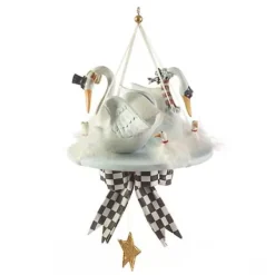 MacKenzie-Childs Patience Brewster 12 Days 7 Swans a-Swimming Ornament< Holiday