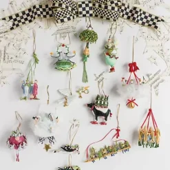 MacKenzie-Childs Patience Brewster 12 Days 7 Swans a-Swimming Ornament< Holiday
