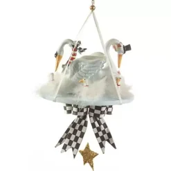 MacKenzie-Childs Patience Brewster 12 Days 7 Swans a-Swimming Ornament< Holiday