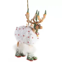 MacKenzie-Childs Patience Brewster Dash Away Blitzen Reindeer Ornament< Holiday
