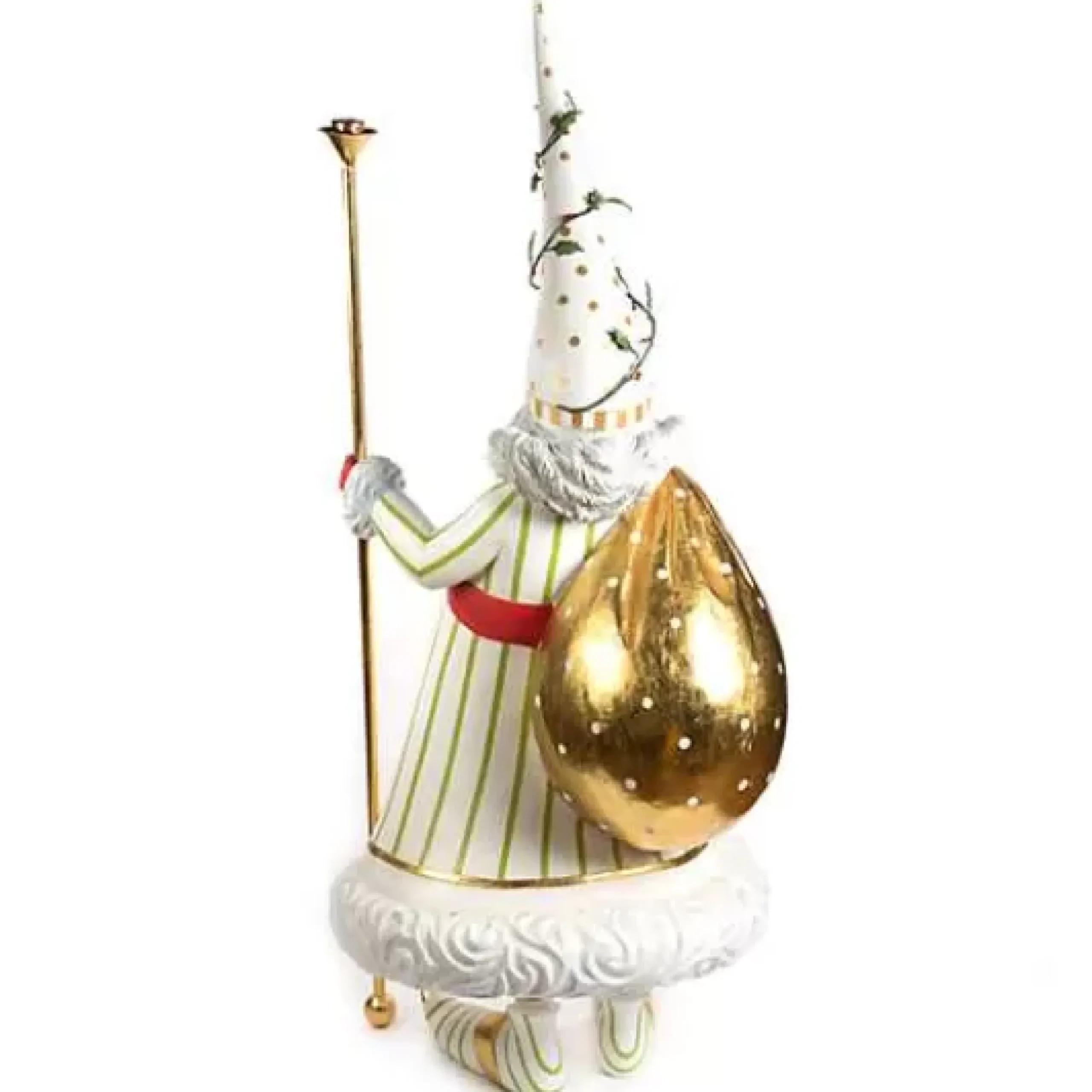 MacKenzie-Childs Patience Brewster Dash Away Candlelight Santa Display Figure< Holiday|Room Accents