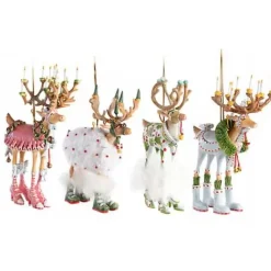 MacKenzie-Childs Patience Brewster Dash Away Reindeer Ornament Set< Holiday