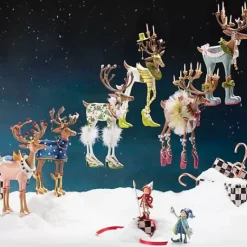 MacKenzie-Childs Patience Brewster Dash Away Comet Reindeer Figure< Holiday|Room Accents
