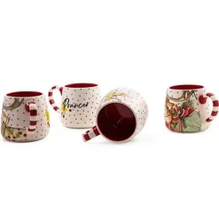 MacKenzie-Childs Patience Brewster Dash Away Reindeer Mugs, Set of 4< Holiday|Drinkware