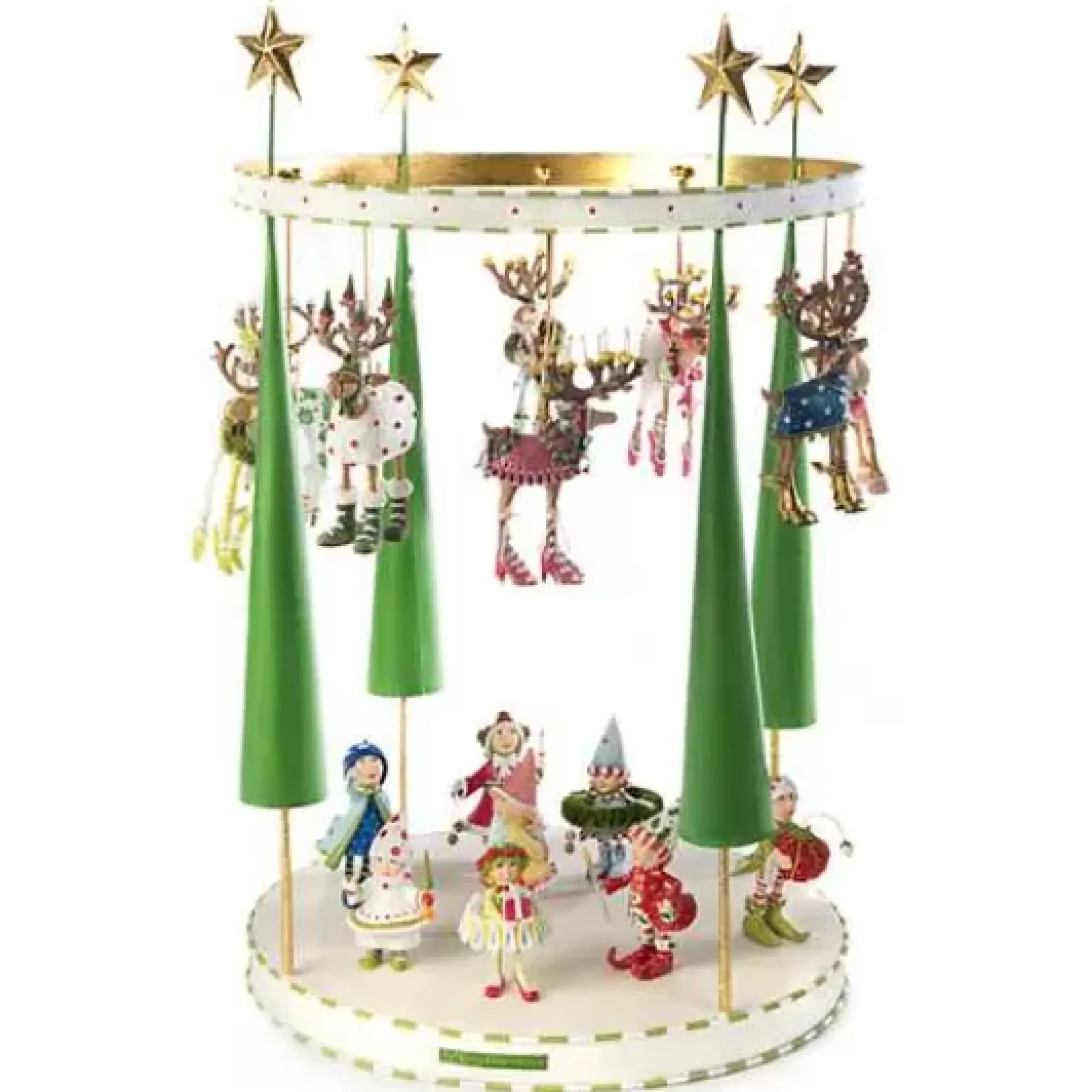 MacKenzie-Childs Patience Brewster Dash Away Reindeer Mini Ornament Display< Holiday