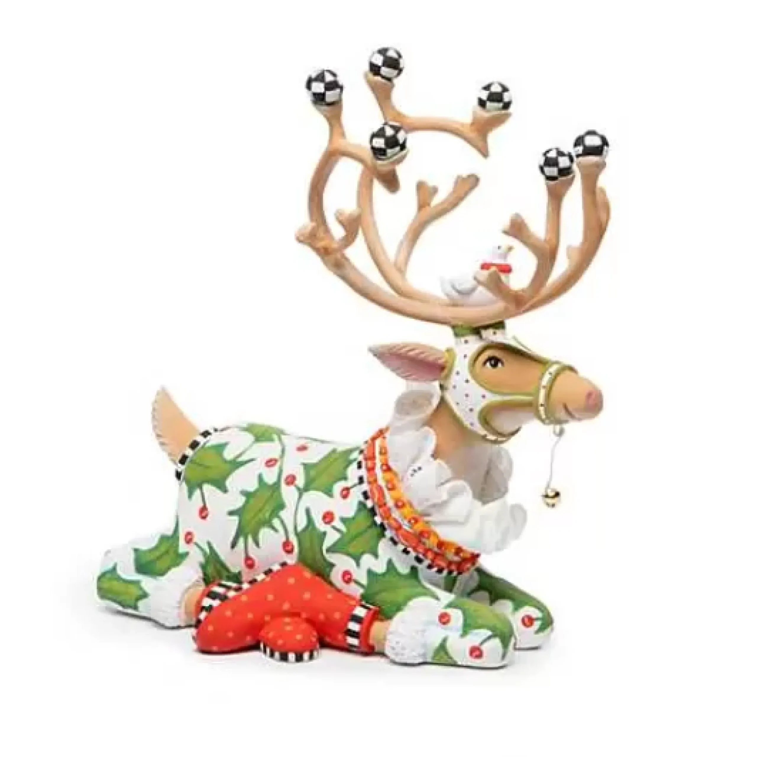 MacKenzie-Childs Patience Brewster Dash Away Sitting Vixen Reindeer Figure< Holiday|Room Accents