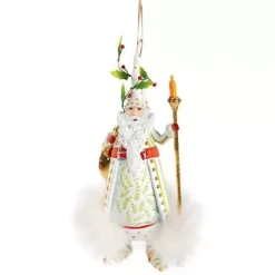 MacKenzie-Childs Patience Brewster Dash Away Candlelight Santa Ornament< Holiday