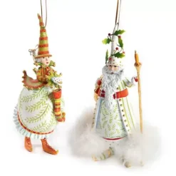 MacKenzie-Childs Patience Brewster Dash Away Candlelight Santa Ornament< Holiday