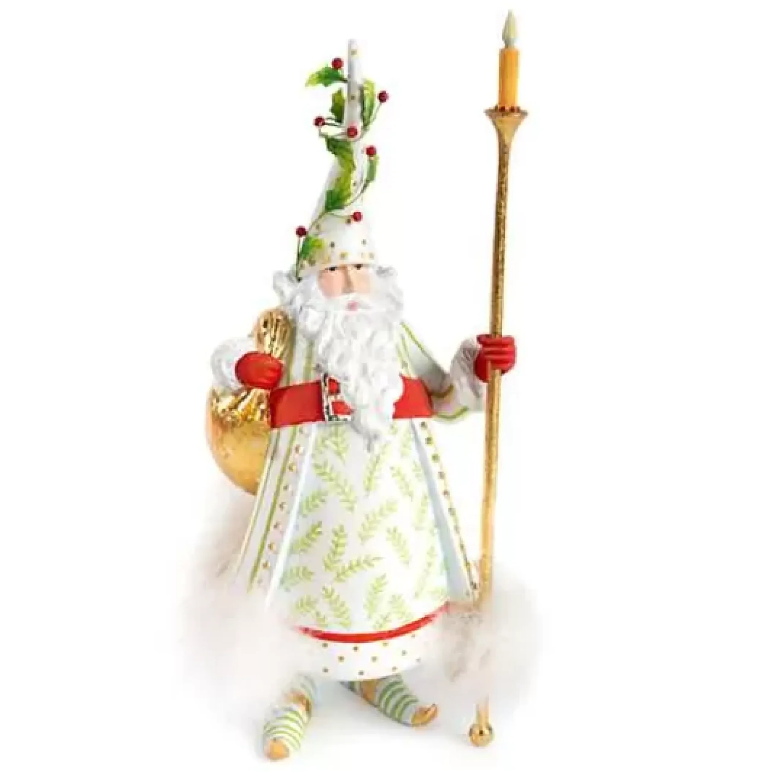 MacKenzie-Childs Patience Brewster Dash Away Candlelight Santa Figure< Holiday|Room Accents