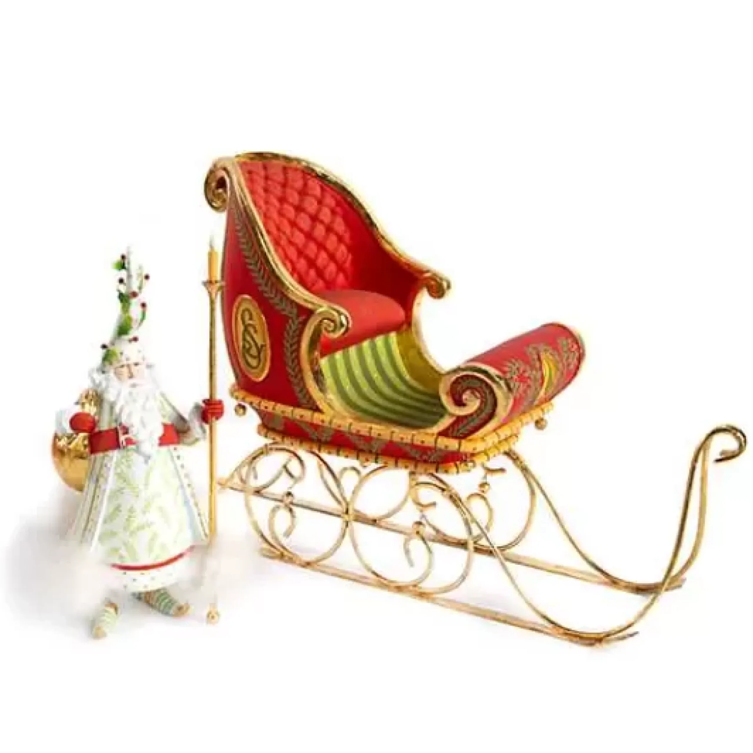 MacKenzie-Childs Patience Brewster Dash Away Candlelight Santa Figure< Holiday|Room Accents