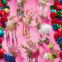 MacKenzie-Childs Patience Brewster Dash Away Donna Reindeer Figure< Holiday|Room Accents