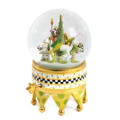 MacKenzie-Childs Patience Brewster Dash Away Santa Snow Globe< Holiday