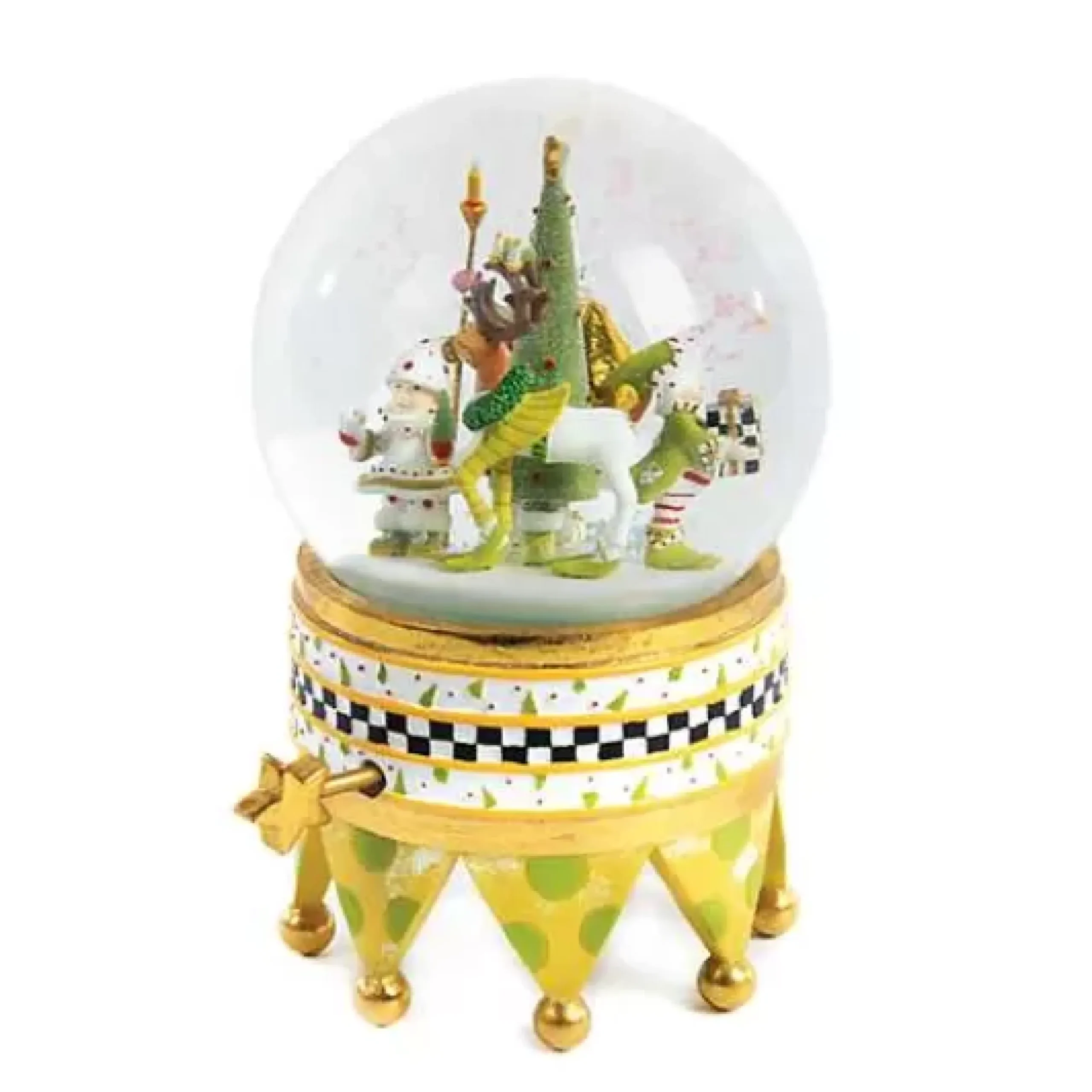 MacKenzie-Childs Patience Brewster Dash Away Santa Snow Globe< Holiday