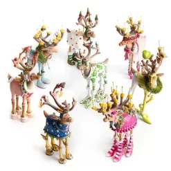 MacKenzie-Childs Patience Brewster Dash Away Reindeer Mini Ornaments Set< Holiday