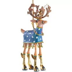MacKenzie-Childs Patience Brewster Dash Away Comet Reindeer Ornament< Holiday