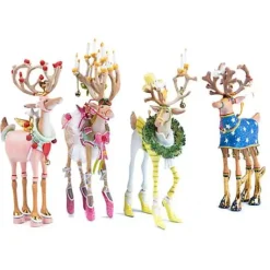 MacKenzie-Childs Patience Brewster Dash Away Reindeer Ornament Set-B< Holiday